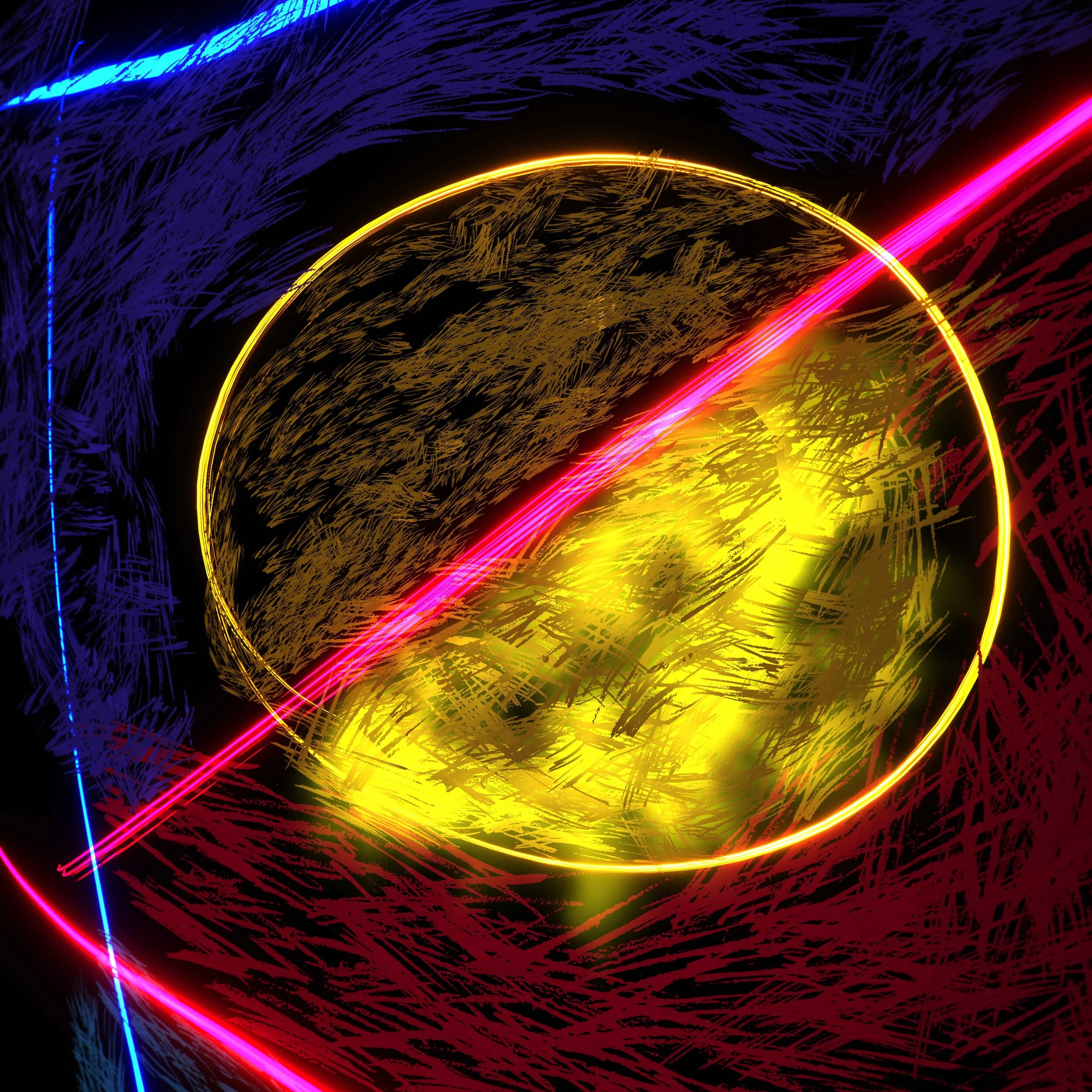 Square the Circle by Payne. Created in Virtual Reality offered as Limited edition numbered and signed Giclee Print with Augmented Reality enhancement