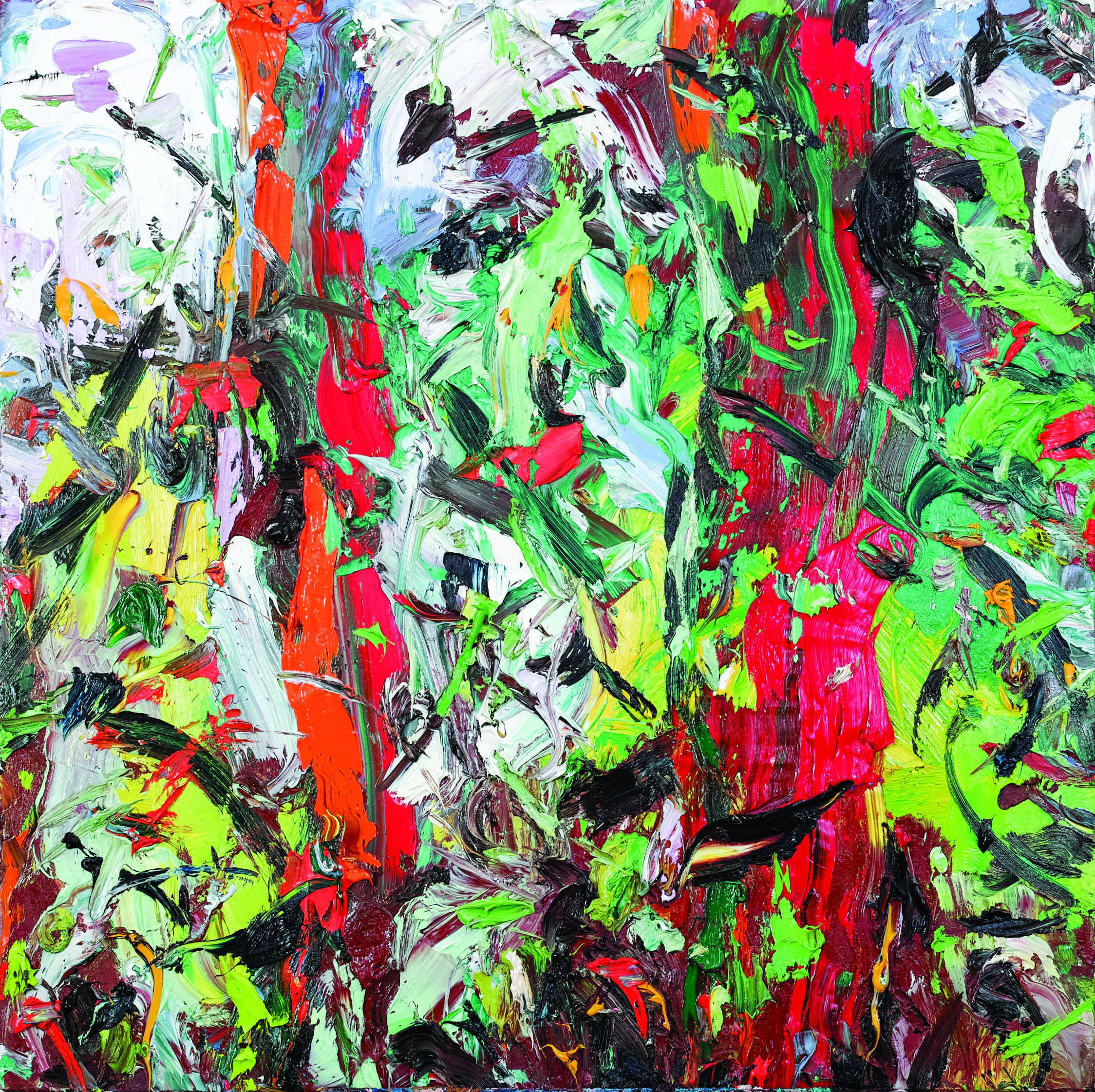 Sahmarani, Marwan. Landscape (2016) Oil on canvas, 100 x 100 cm. Courtesy of Leila Heller Gallery