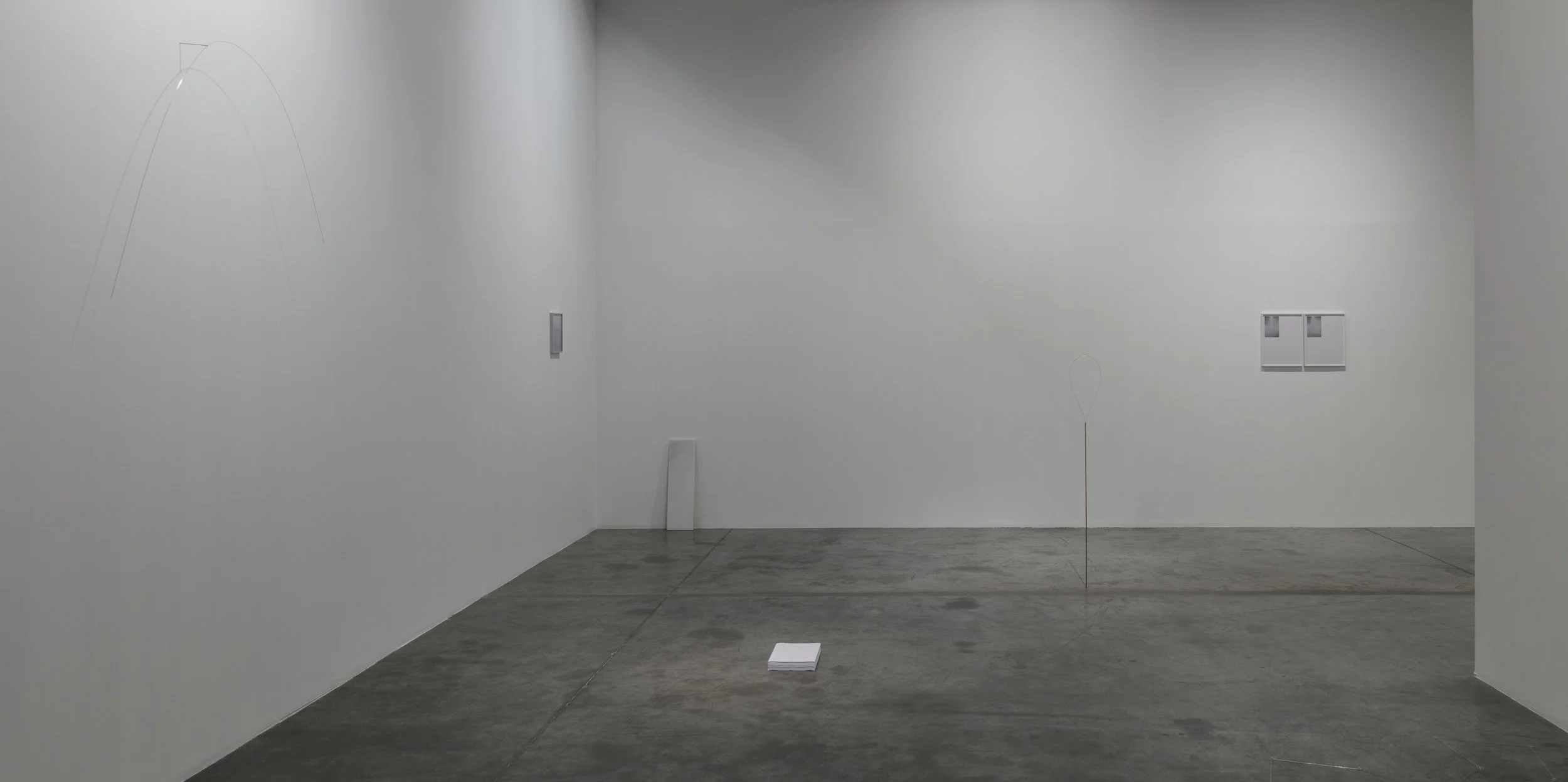 Installation view of Sand, an exhibition by Daniel Gustav Cramer & Joana Escoval at Grey Noise Gallery, Dubai. Sculpture top left is Healthy forests provide clean water, as mentioned in story below. Image courtesy of the artists and Grey Noise. 