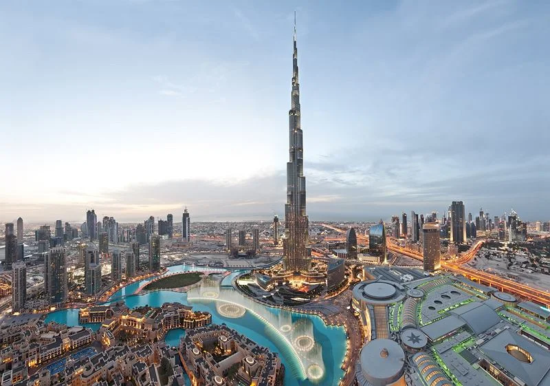 The Burj Khalifa and the Dubai Mall - two of the world's largest buildings in terms of height and scale.