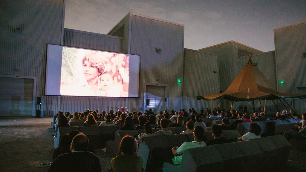 A screening of Monir earlier this year by Cinema Akil at Quoz Arts Festival, Alserkal Avenue. Image taken from The National newspaper.