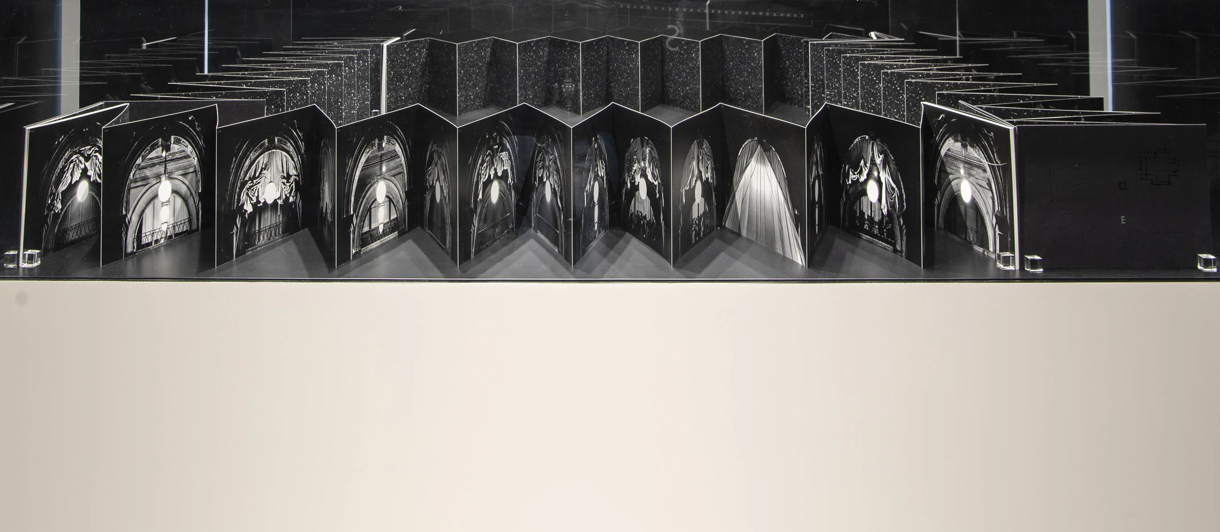 Ikko Narahara, Arcades of Light–Piazza San Marco, 1981. Book, 22 x 31.5 x 9.5cm. Installation view, Al Hamriyah Studios, Sharjah Art Foundation, 2018. Image courtesy of Sharjah Art Foundation