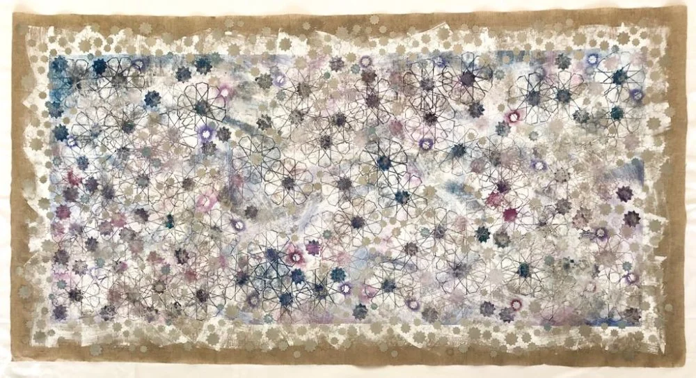 Jessica Watson-Thorp, Bismillah, 2018. Monoprint on linen. Courtesy of Mestaria and the artist.