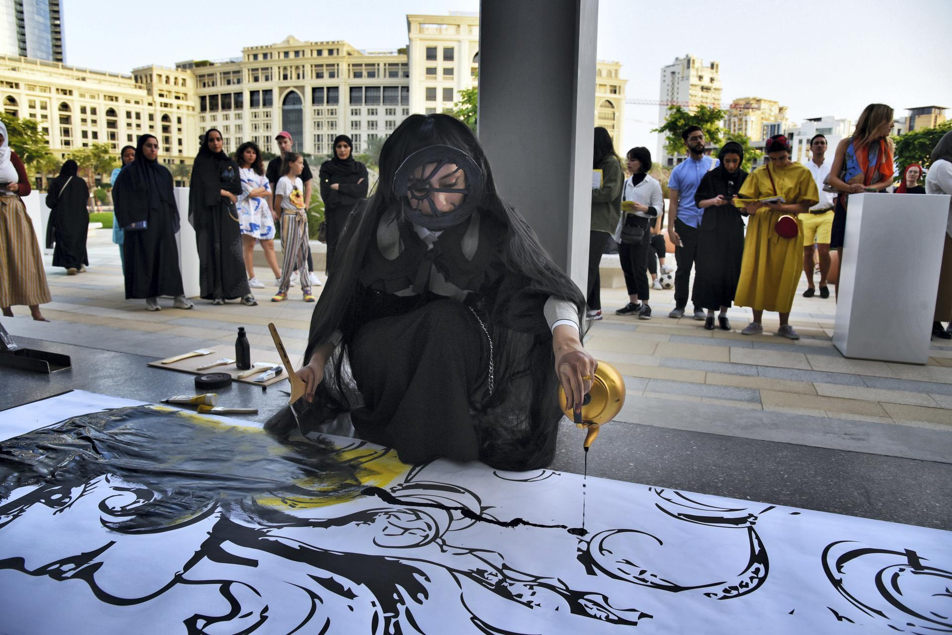 Shaikha Al Ketbi gave a one-off performance during the event. Photo credit Shruti Jan for The National.