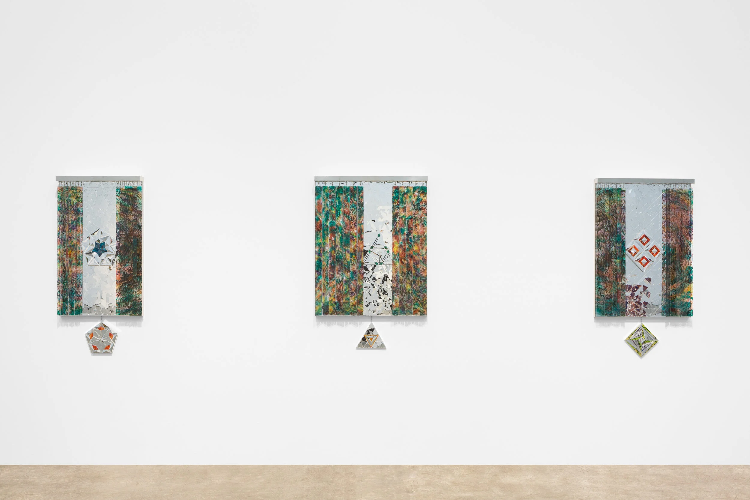 Monir Farmanfarmaian, The Breeze at Dawn Has Secrets to Tell You, (2018). Installation view. Image courtesy of The Third Line.