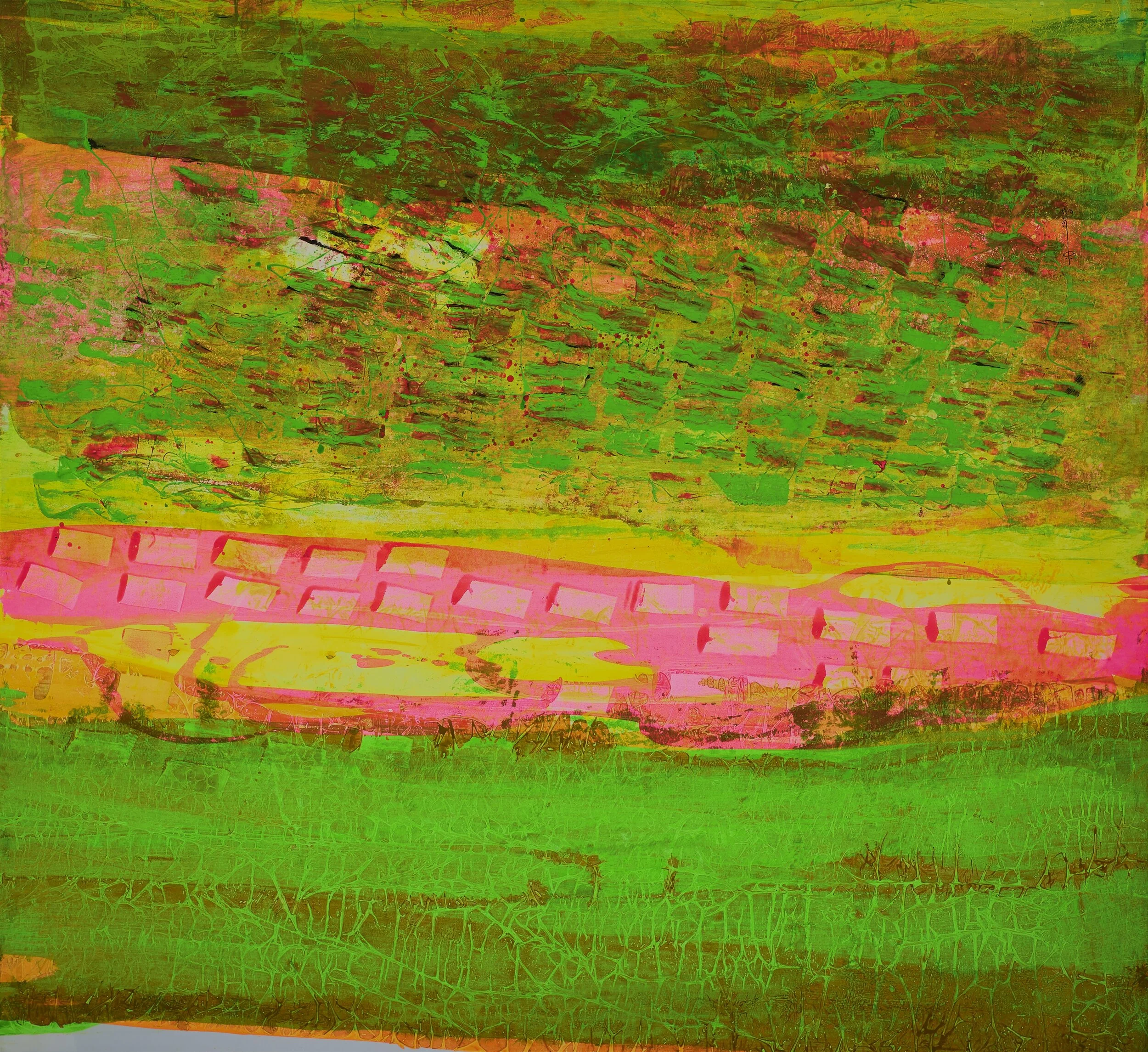 Najat Makki. Untitled. 2011. Acrylic, fluorescent paint on canvas. 220 x 242 cm. Courtesy of the Artist