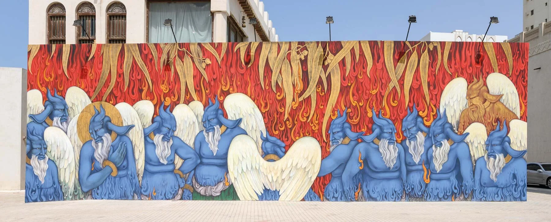 Standing Flames (2019) Khadim Ali in collaboration with Bamyan Art Space. From Flowers of Evil. Commissioned by Sharjah Art Foundation.