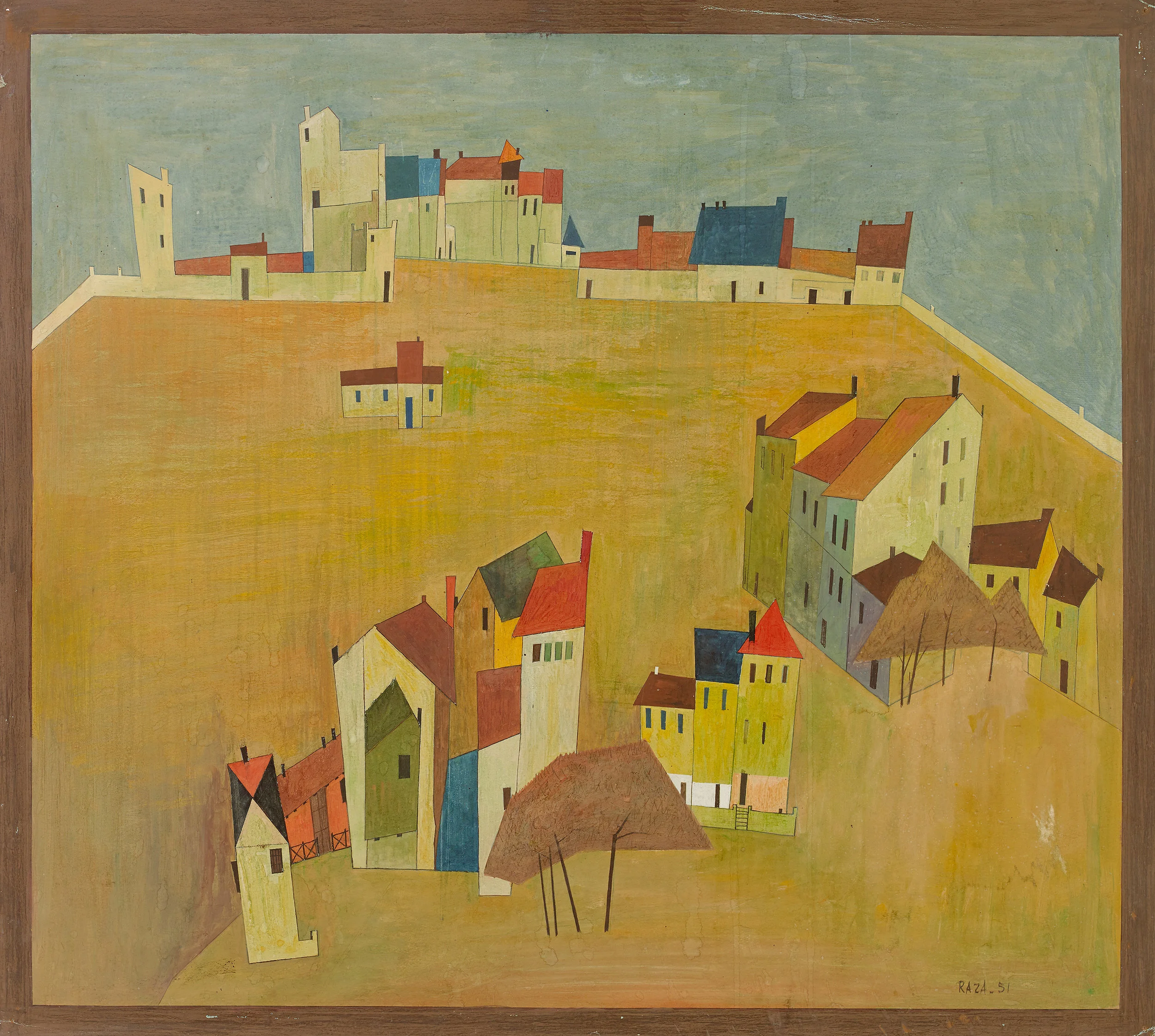 S H Raza's Paysage Provencal - I (Cagnes), 1951. Courtesy Saffronart. 