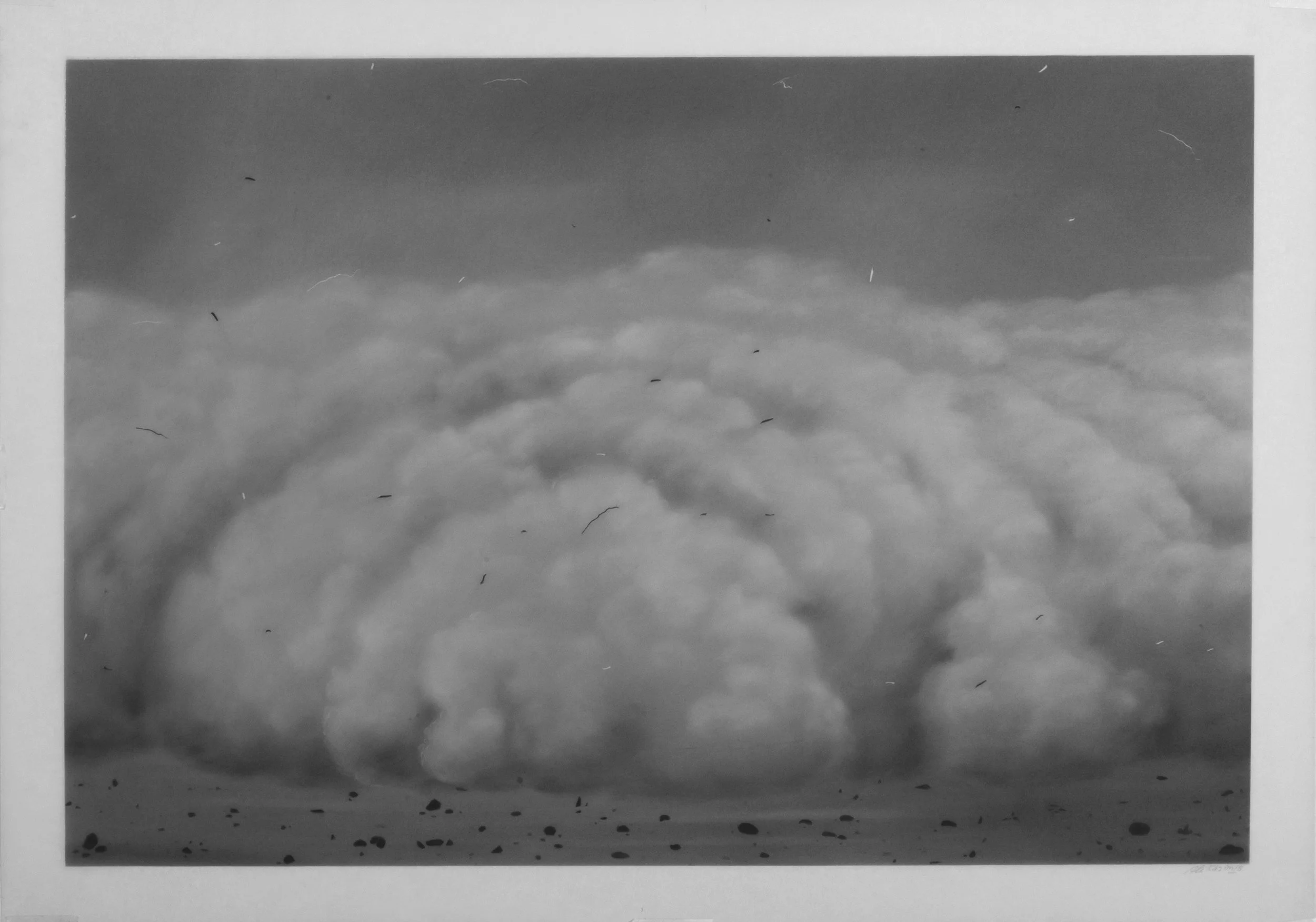 Ali Kazim, Untitled (Storm Series), 2018. Dry pigment on mylar. Courtesy of the artist.