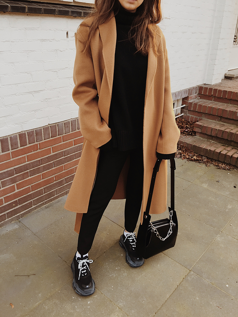 balenciaga camel coat