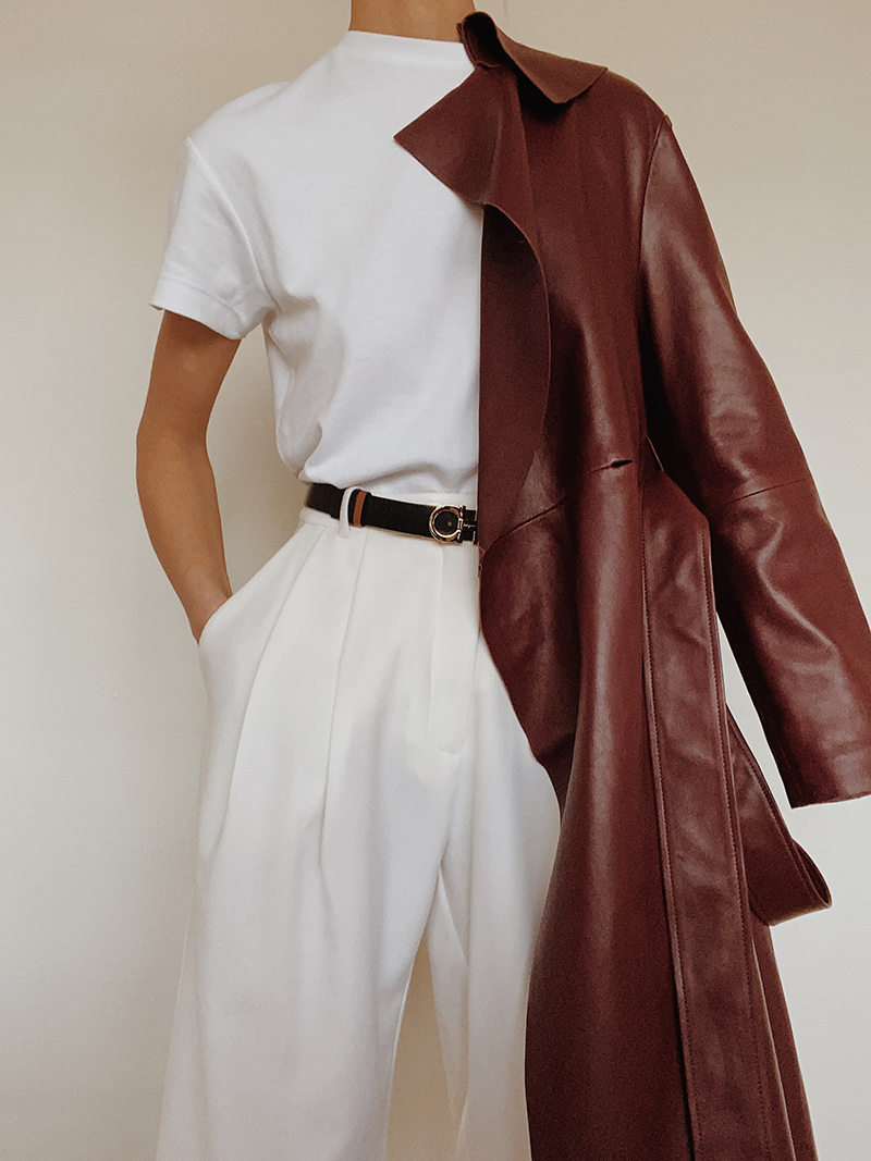 Volumes Leather Coat — MODEDAMOUR