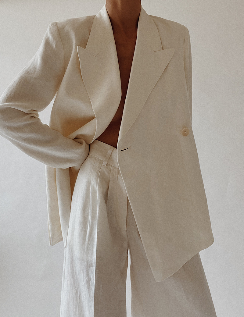 ASOS DESIGN Petite linen suit blazer in olive | ASOS