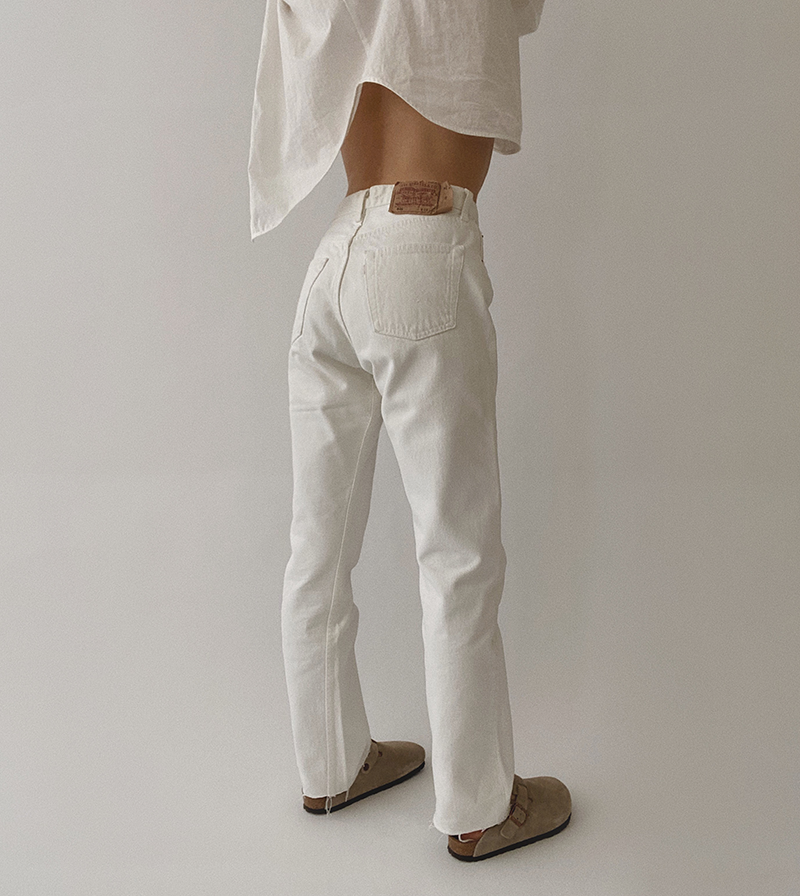 Levis white denim deals