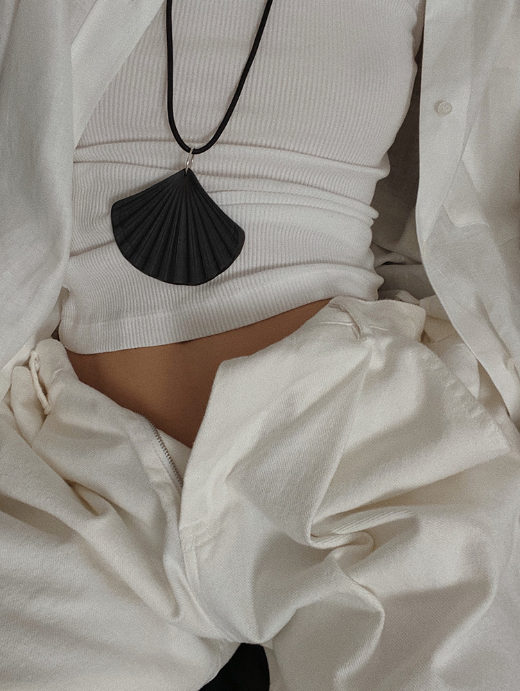 The Weekend Pant W/ Hanky Embroidery in Cream main image 0
