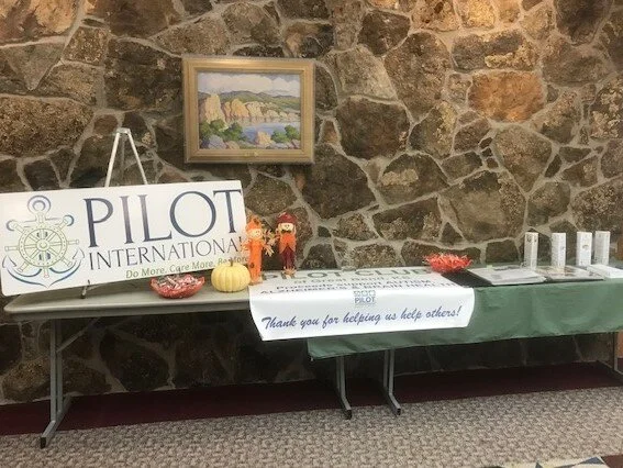 The items on display are the club’s banners, information about pilot club and their story, and a scrapbook of activities and projects. Pilot Club hopes to encourage others to join their club.