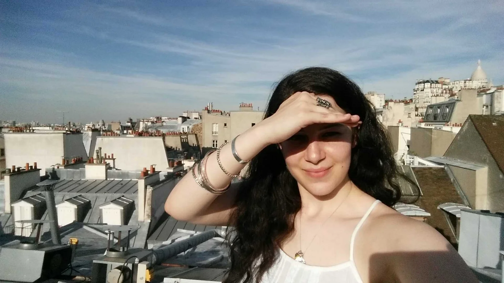 We climbed out of a window onto a Paris rooftop at wrap on Laughs in Translation. Felt like Amélie. 2015.