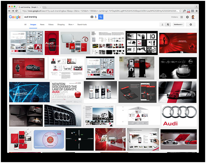 Foto - Come si nota in questa ricerca su Google, il branding Audi ha una sua coerenza ed espressione sia visiva che verbale che lo rende unico e immediatamente riconoscibile, a prescindere dal canale in cui viene promosso.