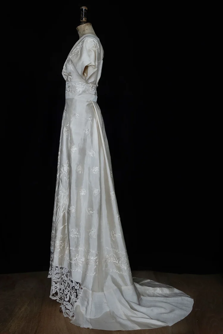 Antique, Chinese Embroidered Silk Gown — jane bourvis