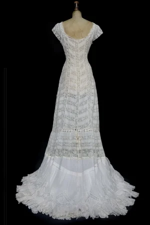 Antique Cotton and Lace Edwardian Wedding Dress  jane bourvis