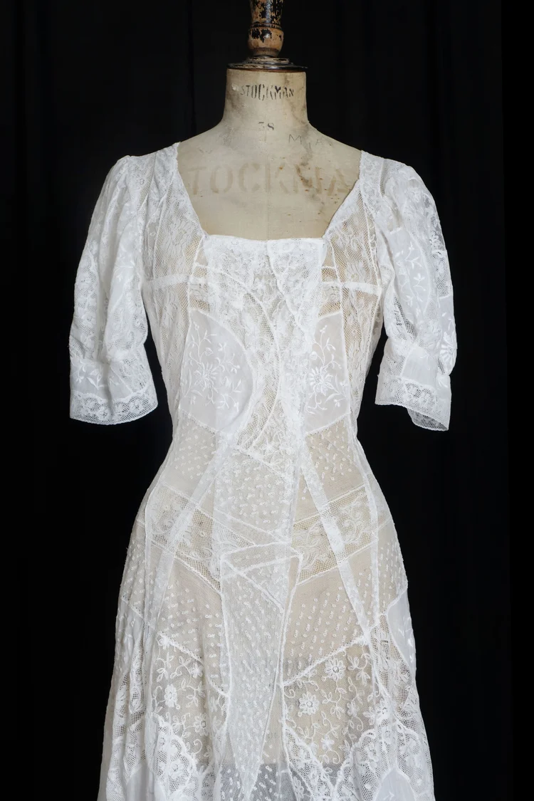 Open Backed, Normandy Lace Gown  jane bourvis