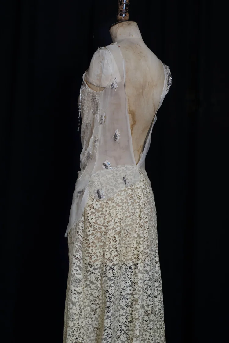Antique 1920s Beaded Lace & Chiffon Dress jane bourvis Antique 1920s Beaded Lace & Chiffon Dress jane bourvis