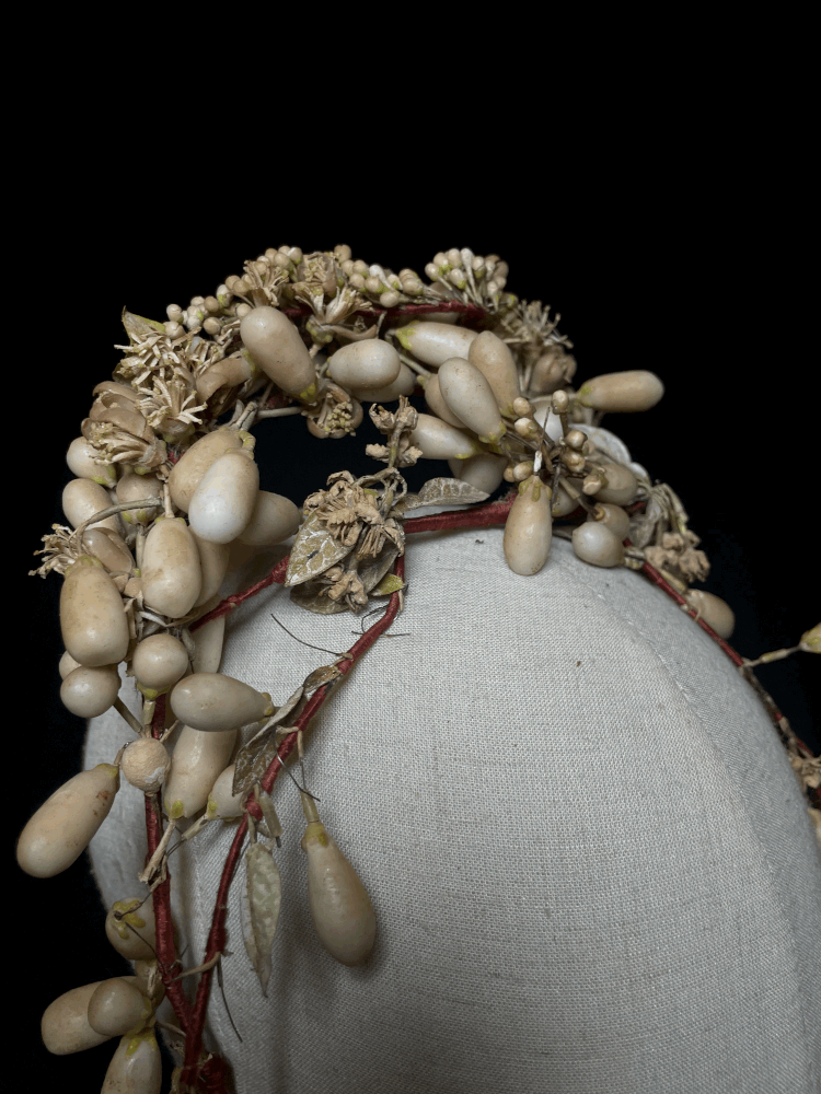 Antique Victorian Wax Orange Blossom Head Piece — jane bourvis
