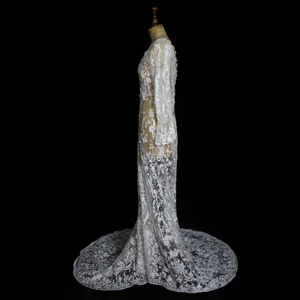 Hand Embroidered Fine Lace Guinevere Gown  jane bourvis