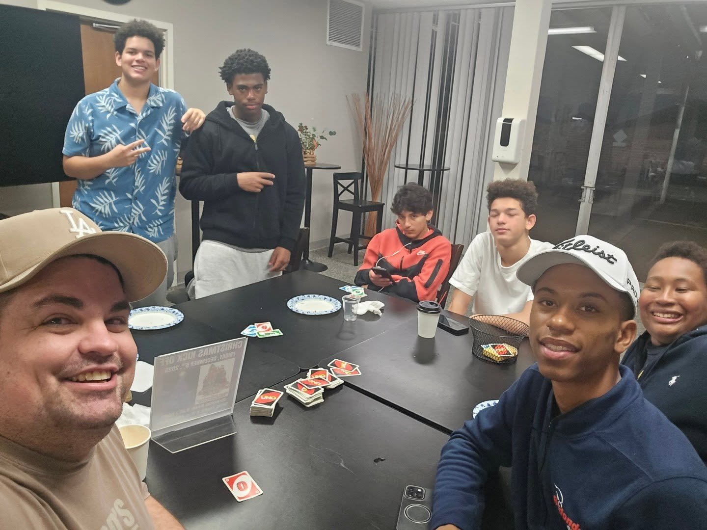 Youth will be back in 2 Weeks!

Upcoming Friday Schedule:

- Next Friday: 12/5,  UCC Christmas Kick Off
Movie: 5pm. Tree Lighting/Treats: 7pm

- 2 Weeks: Youth Christmas Party, 12/12 7pm
Wear your fav Christmas attire &amp; bring a wrapped $5-$10 Whi