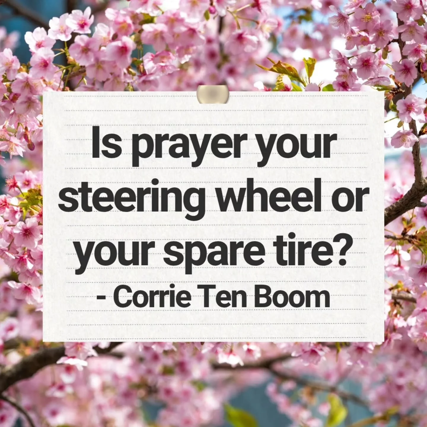 Is prayer your steering wheel or your spare tire? 
Corrie Ten Boom //

This past weekend we looked at Hannah's story and how in a season of confusion and pain she new where to turn.
She knew she could go to God in honest unfiltered prayer.

We too ca