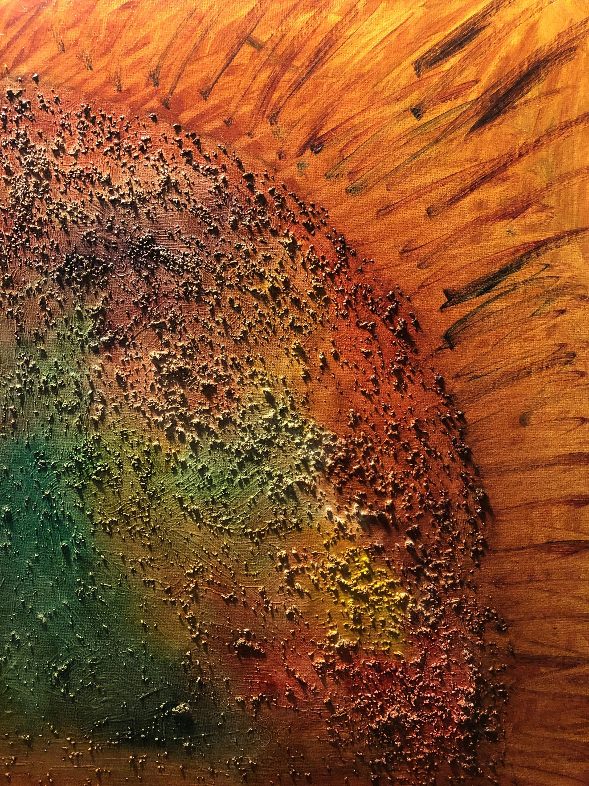 Red Textured: Oil on canvas