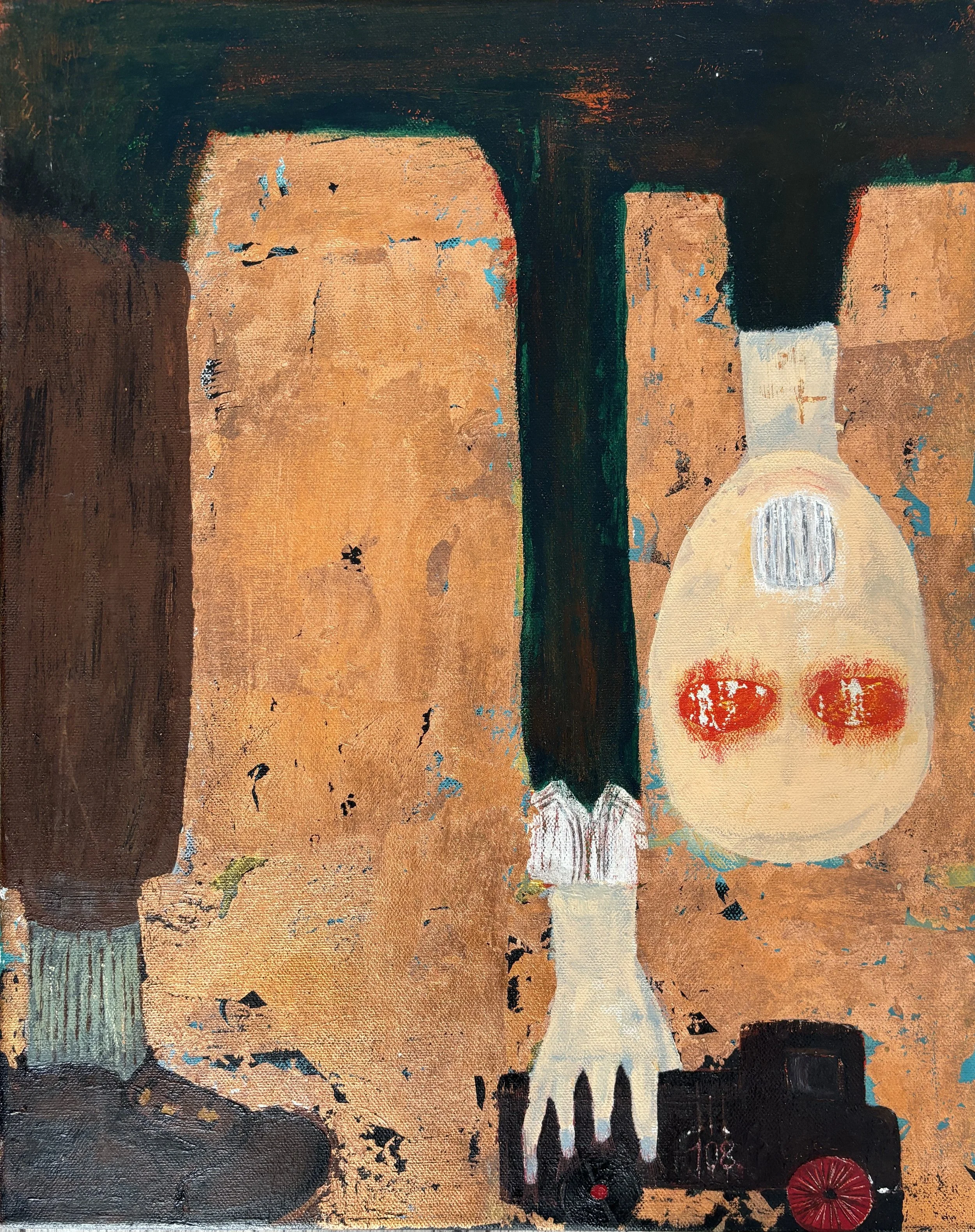 "Caprice d’enfant". 2020. Canvas, acrylic, gold leaf. 50×40.