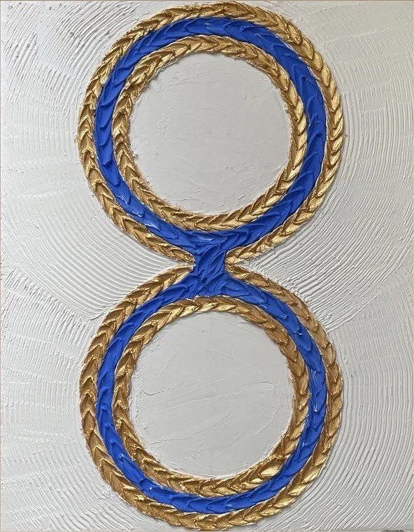 Inverted infinity, 2023, Textured Acrylic on Canvas (Heavy Body Acrylics with Modelling Paste), 50 x 40 cm