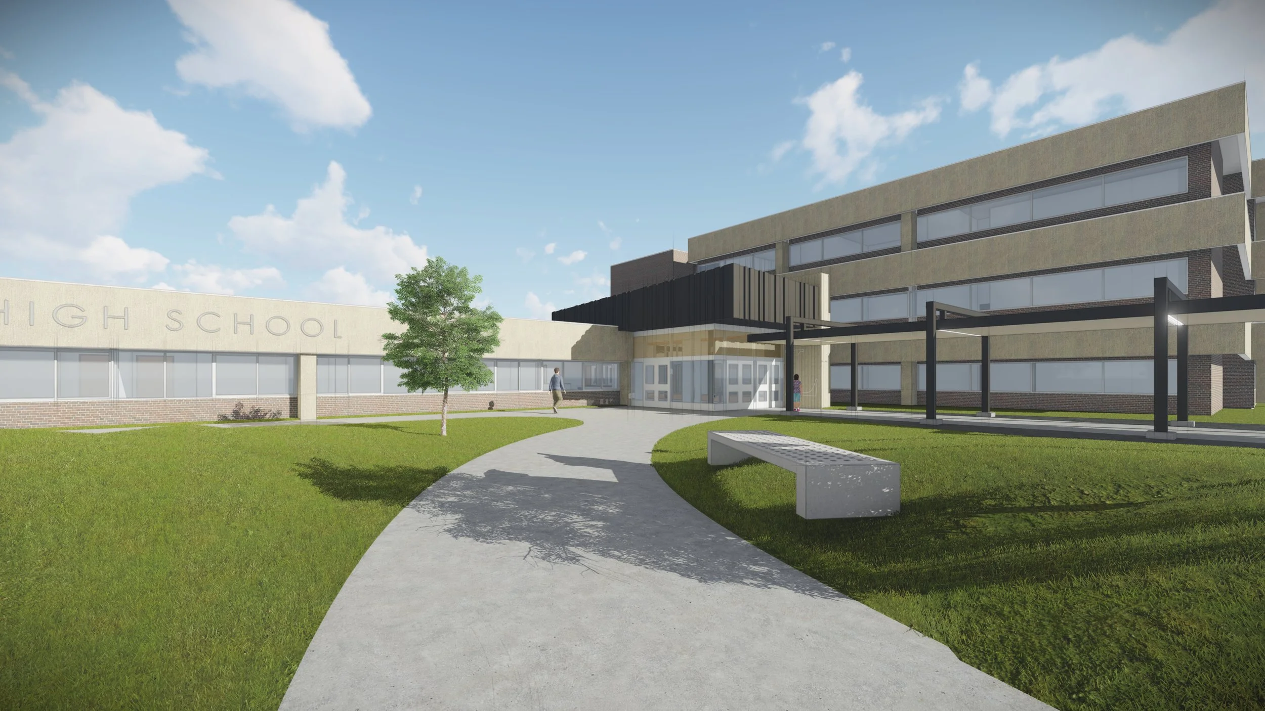 Liverpool CSD High School Main Entrance Rendering