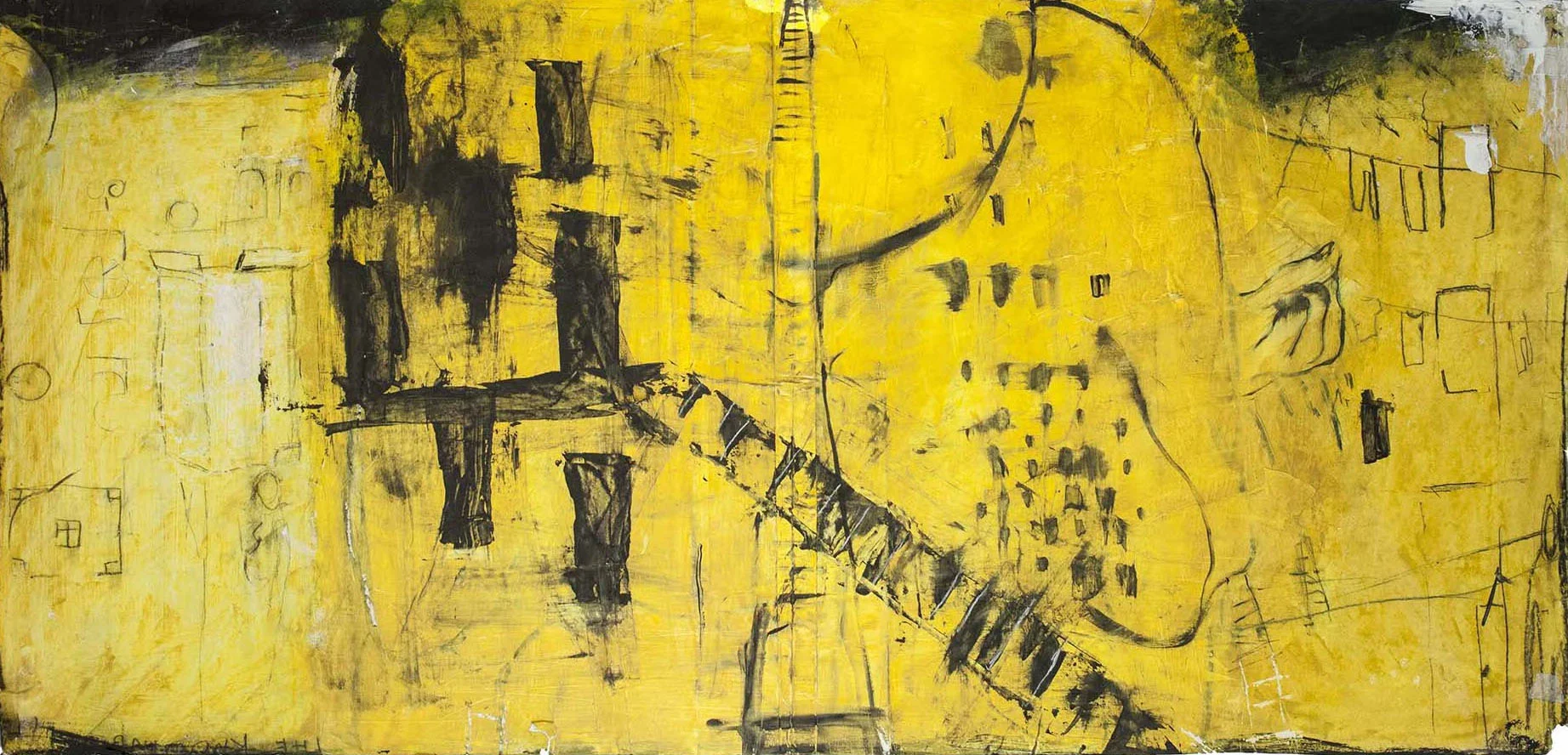 TRANSITION, 2013, mixed media on paper, 40.1/5 x 20 inches