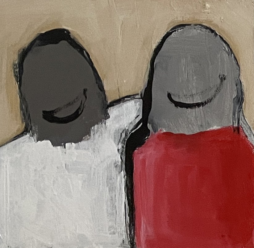 THE HAPPY FRIENDS I, 2023, 8” x 8”, Acrylic on Wood Board.jpg