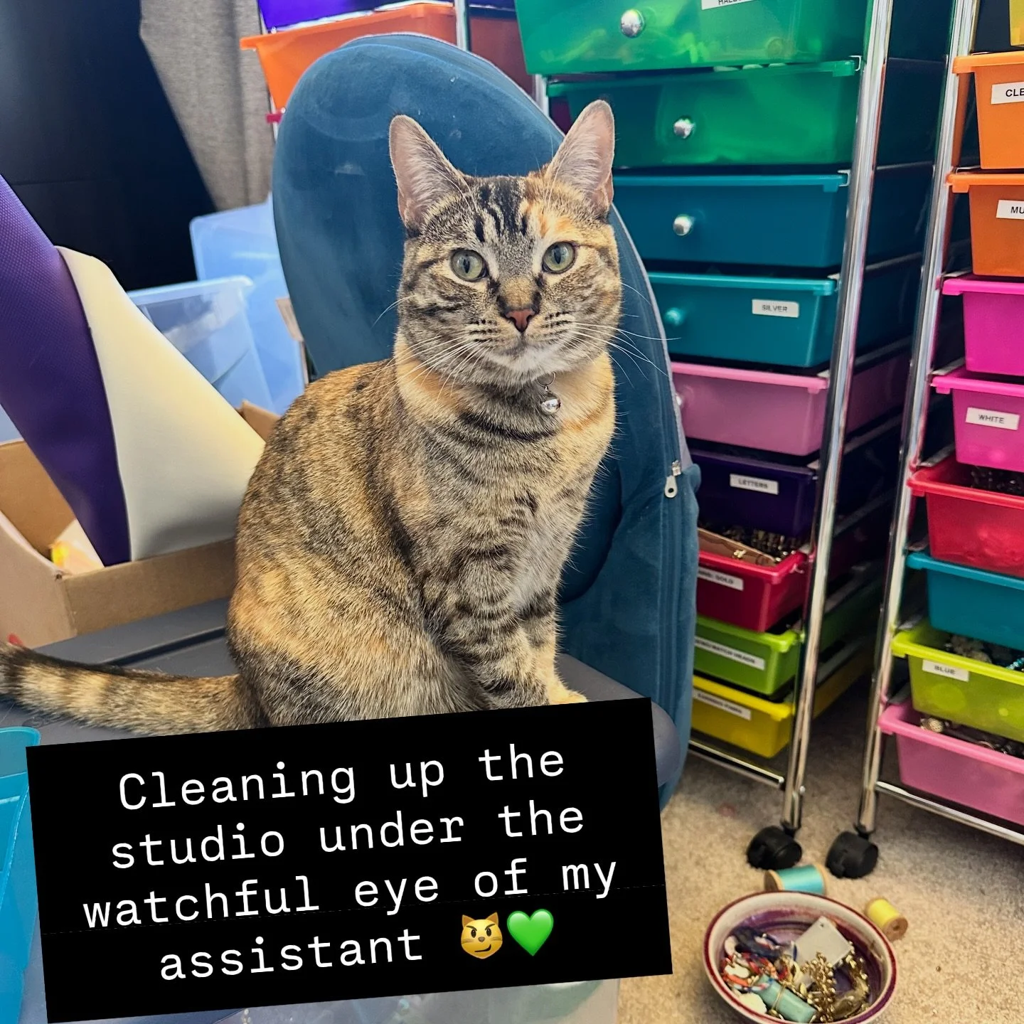 Finally getting a chance to straighten up my workspace in order to start getting more designs out! ♻️💚