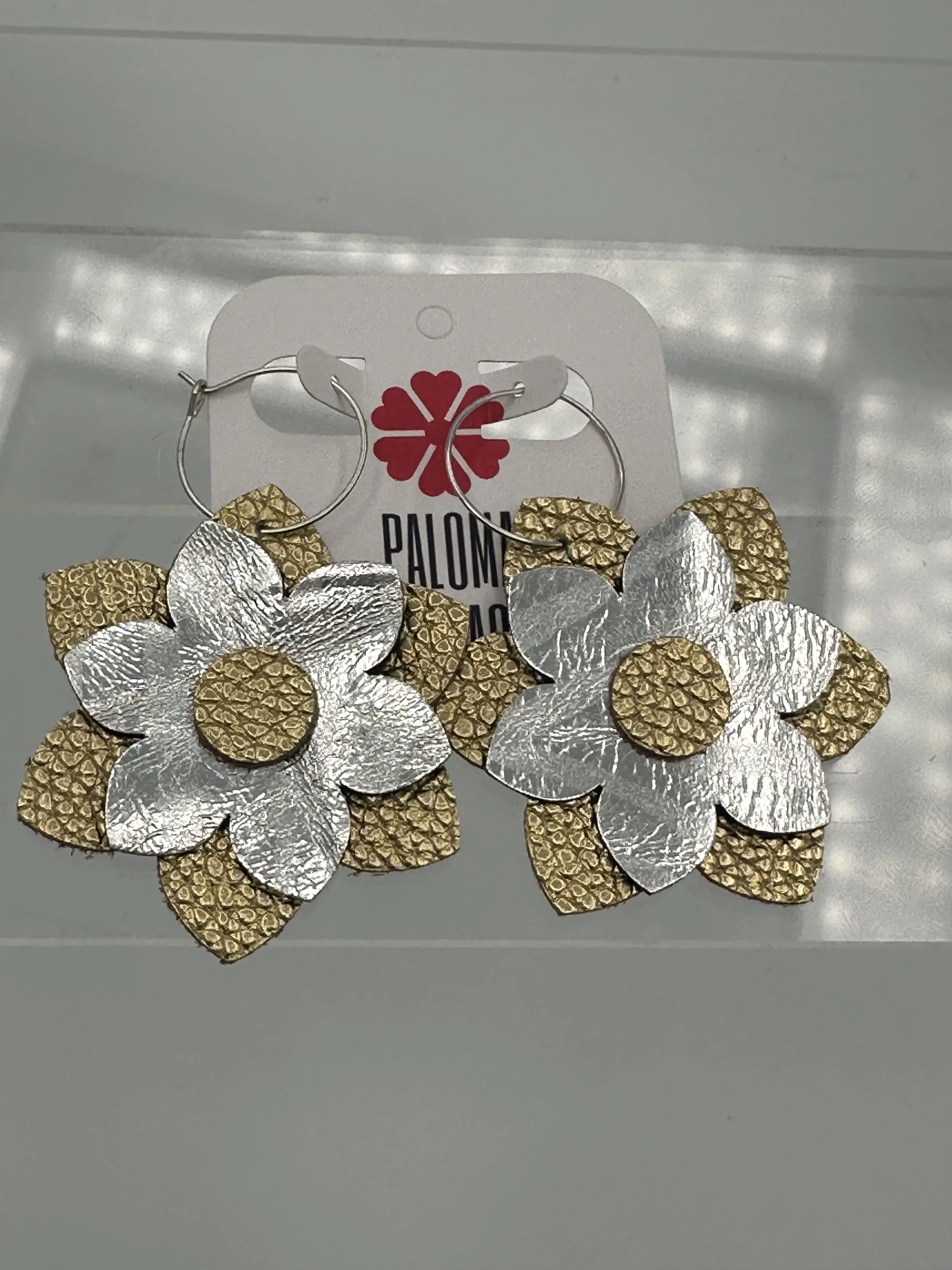 Silver and Gold Flower Hoops (two designs)