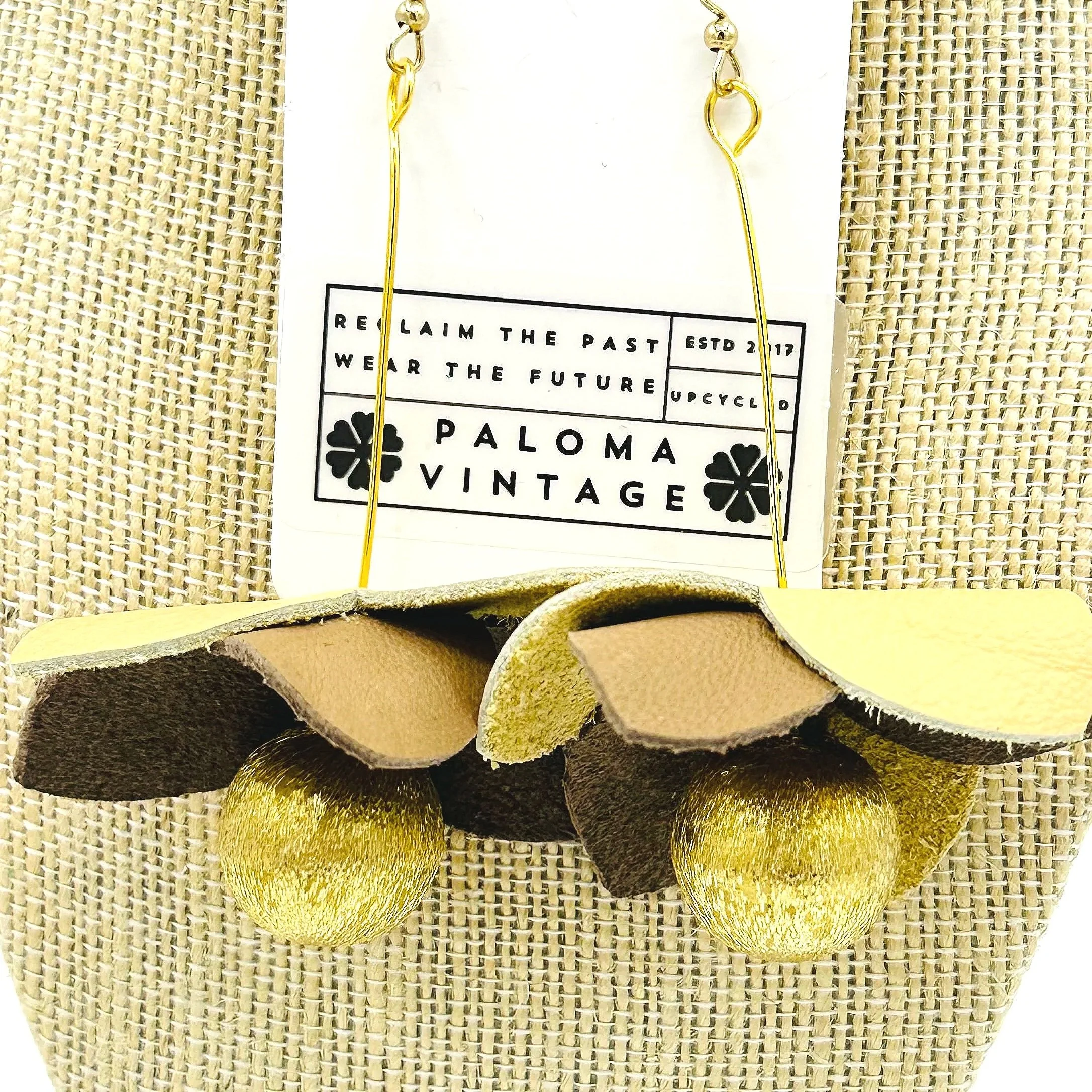 Petal and Gold Bead Drops (various colors)