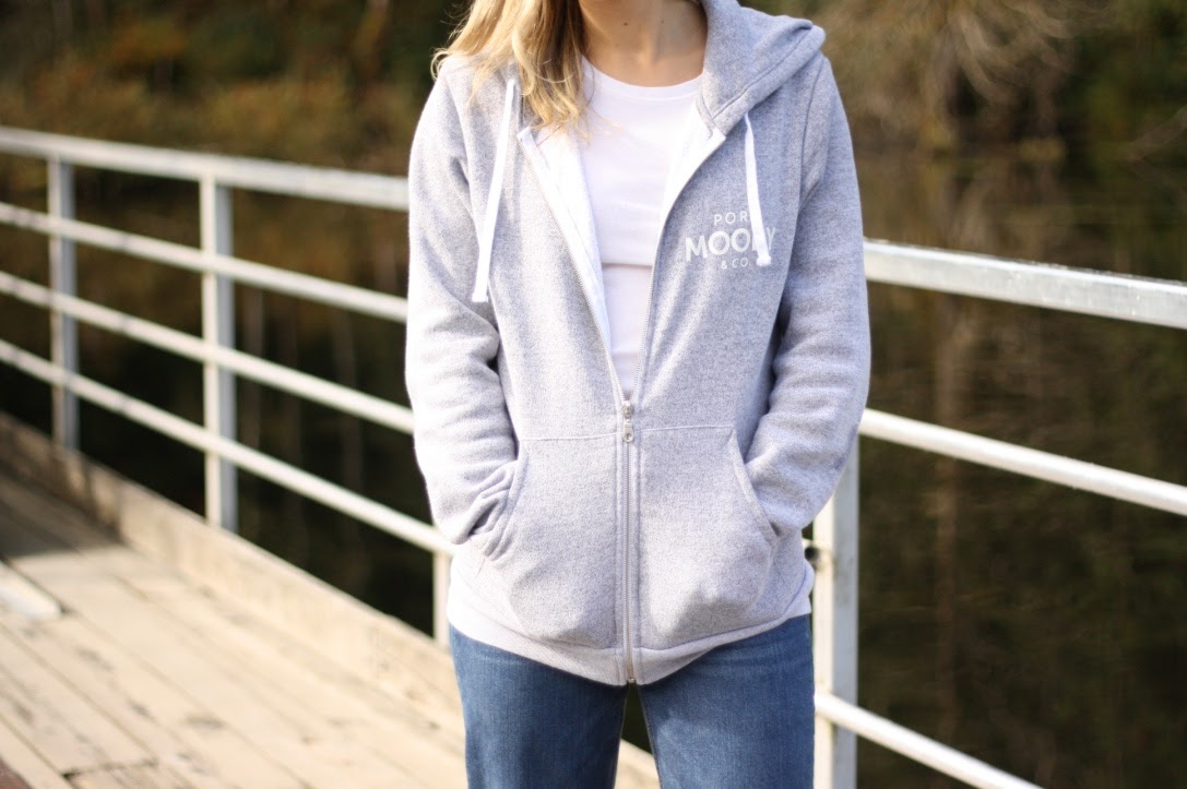 Port Moody and Co. Heather White Hoodie
