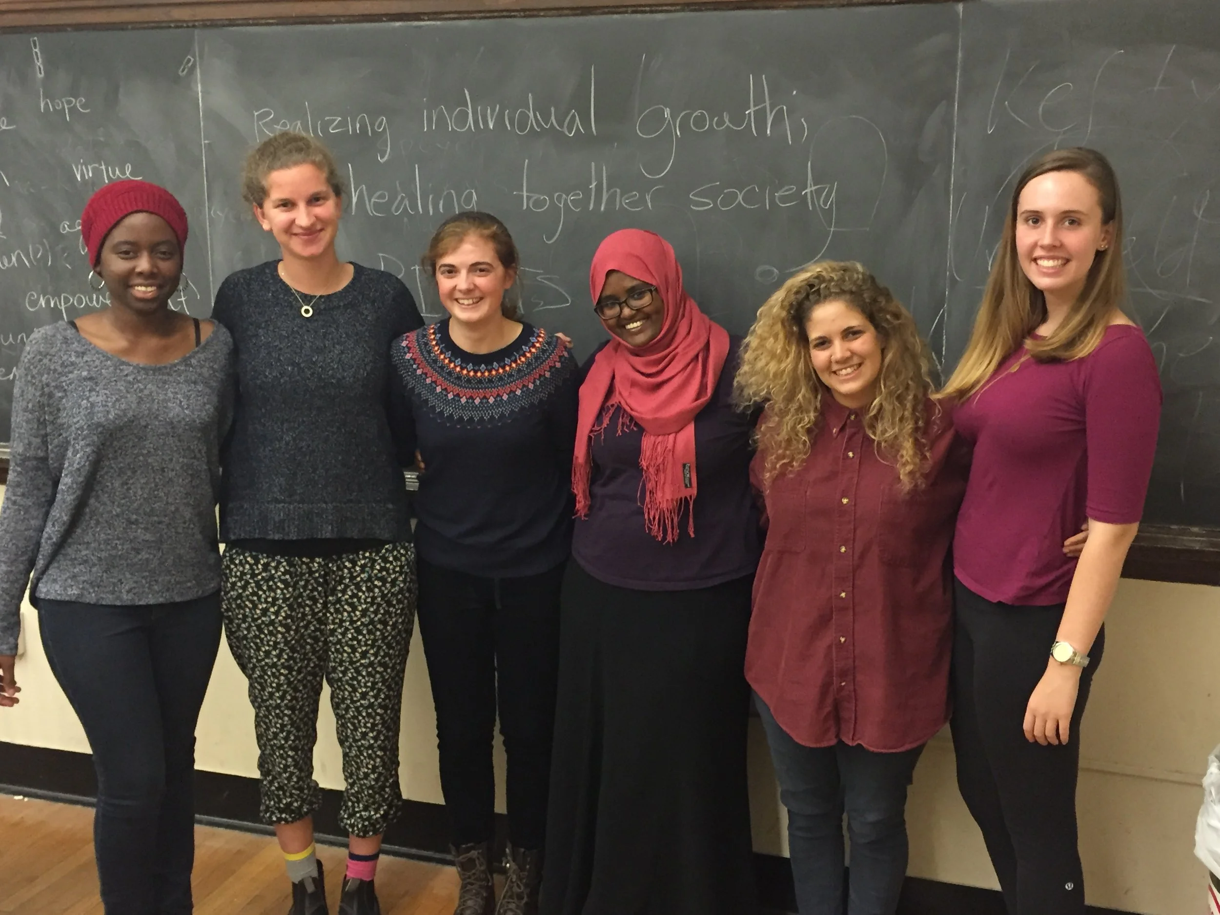 Dr. Deqo Mohamed with the first Yale students who worked on writing and designing the Human Rights & Conflict Resolution Curriculum.