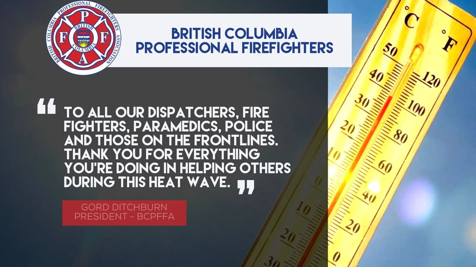 To all BC Emergency Frontline Workers