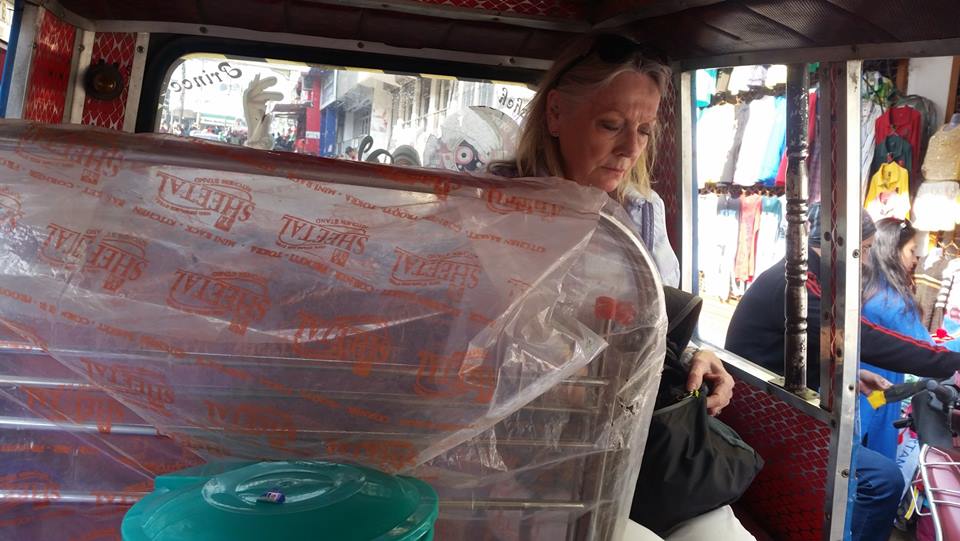 Jaya in a tuktuk full of shopping! Buying things for our little Heart Home 💖