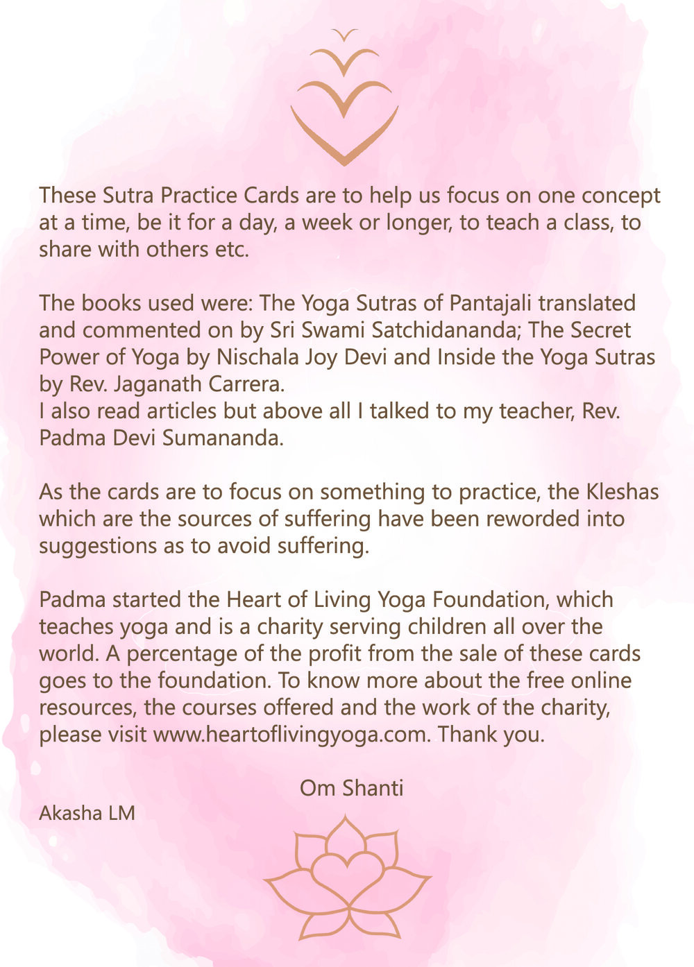 Sutra Practice Cards — Heart Of Living Yoga