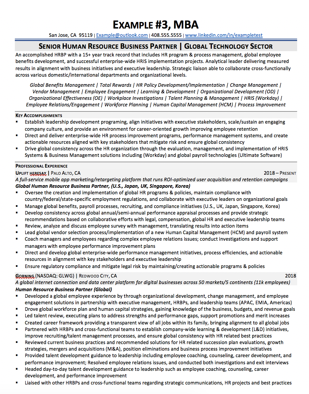 Resume Example #3