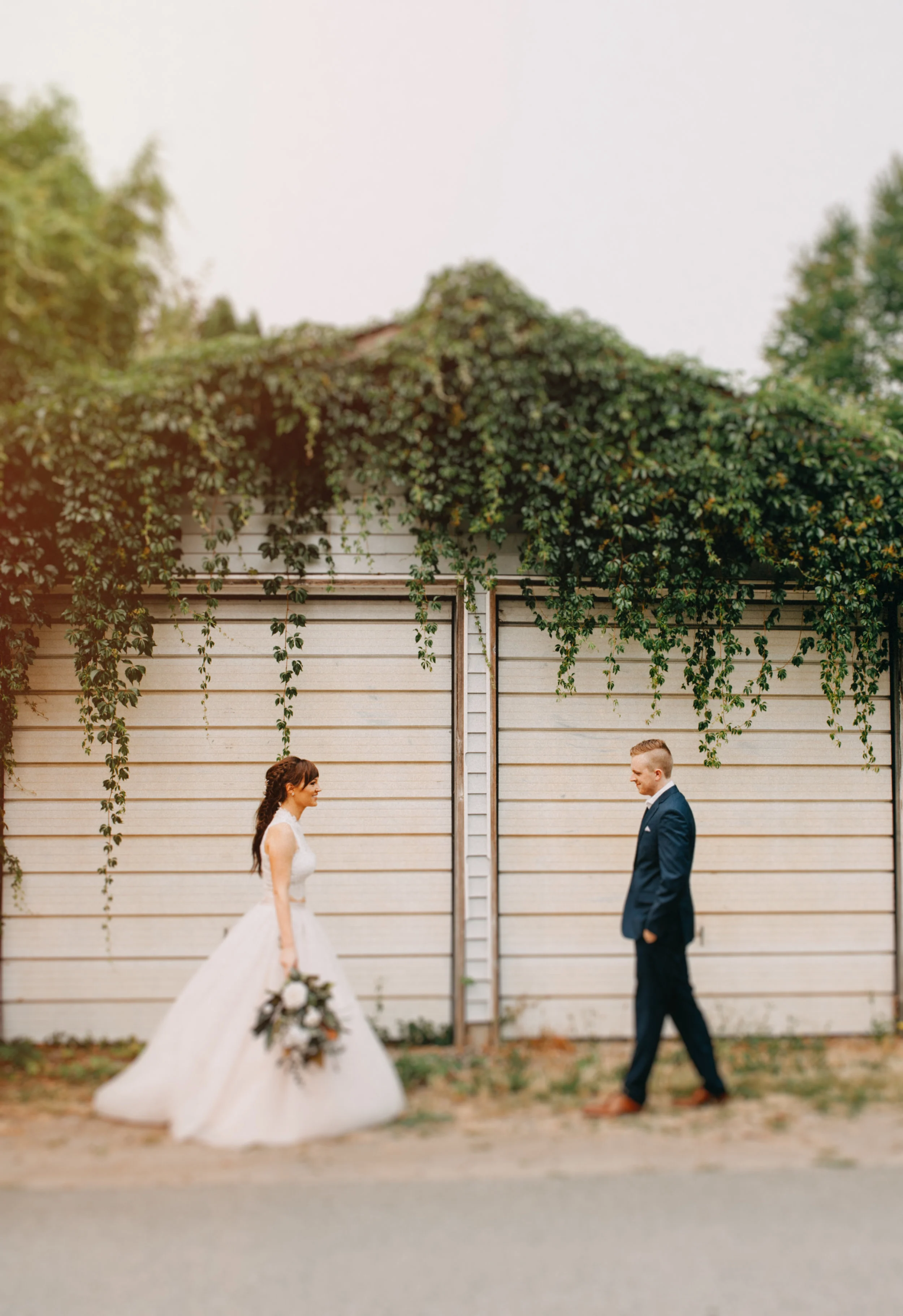 Vancouver Wedding Photographer - Bride And Groom First Look Outdoors