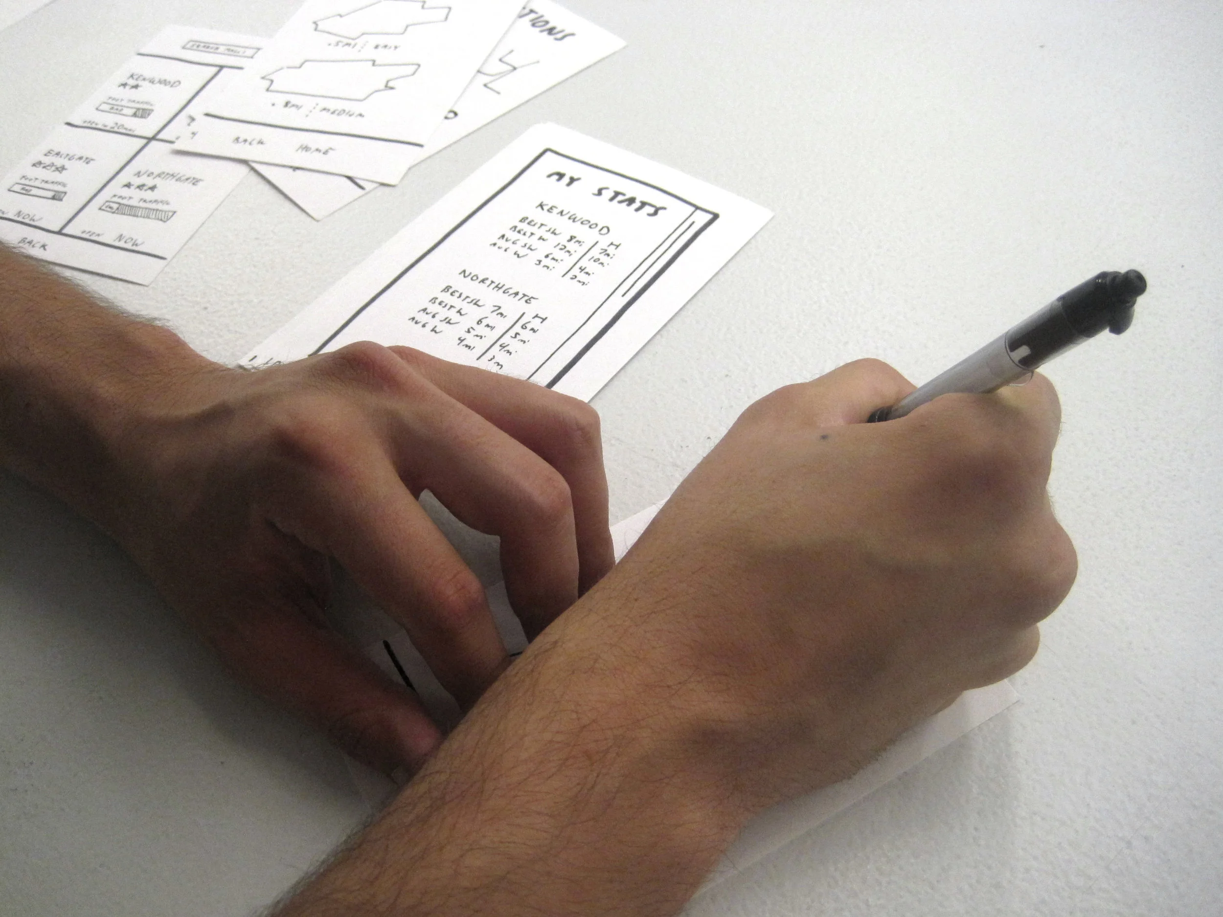 More paper prototype testing (with participant offering advice)