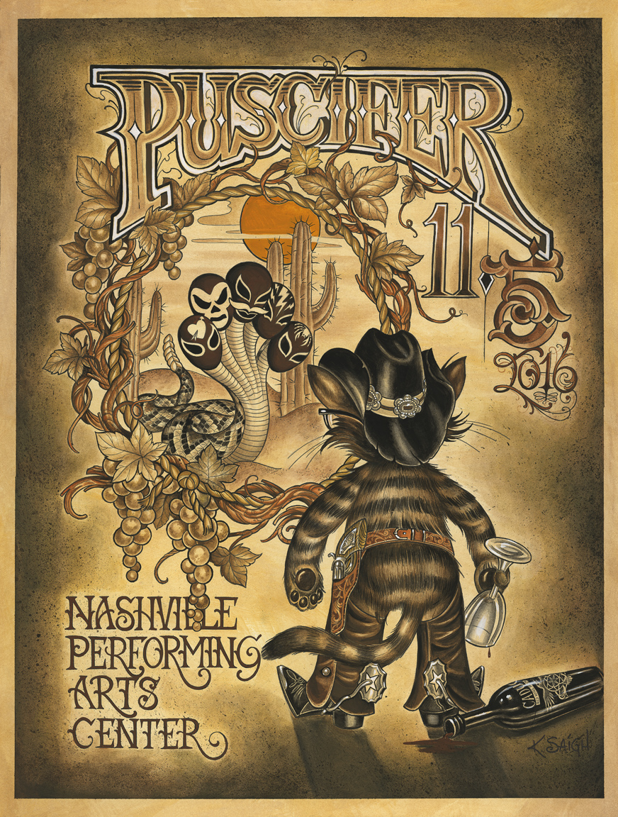 Concert poster for the band, Puscifer, 2016