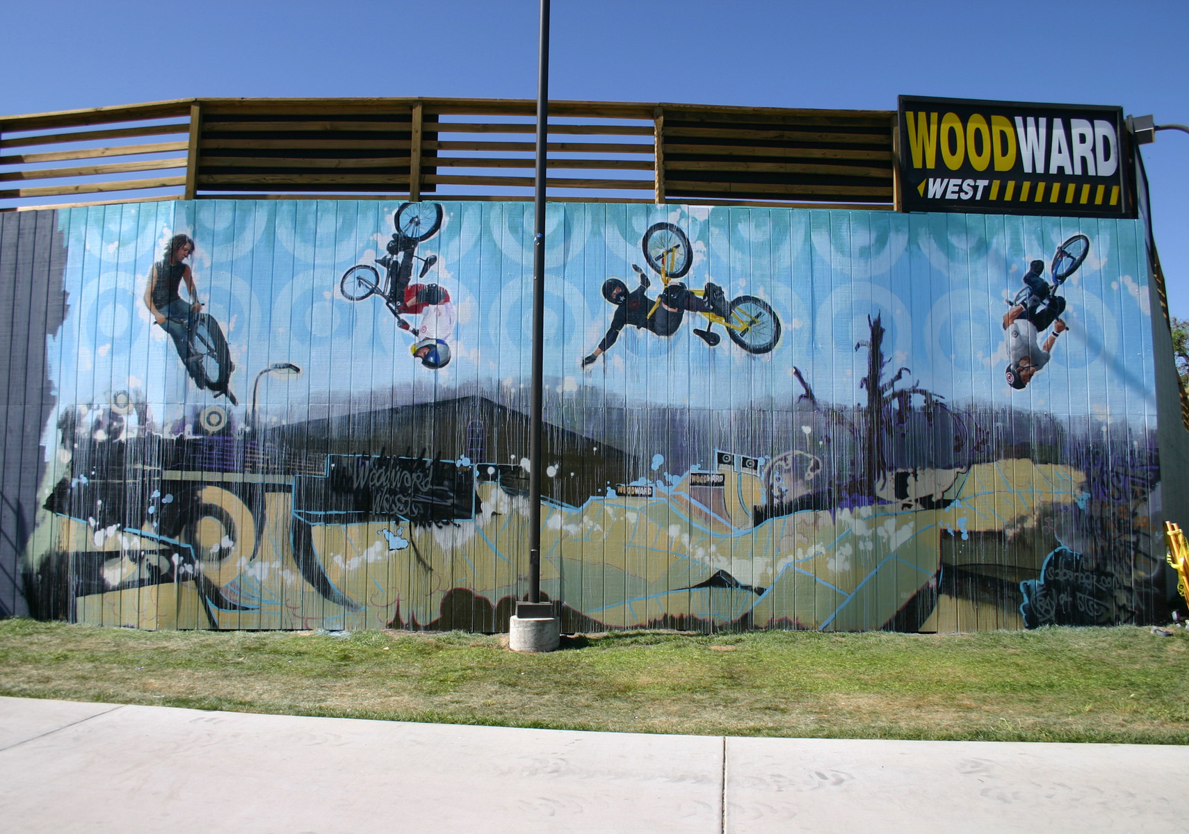 Outdoor Mural of Hoffman Bikes Team for Target at Woodward West, BMX Skateboard Camp, 2005