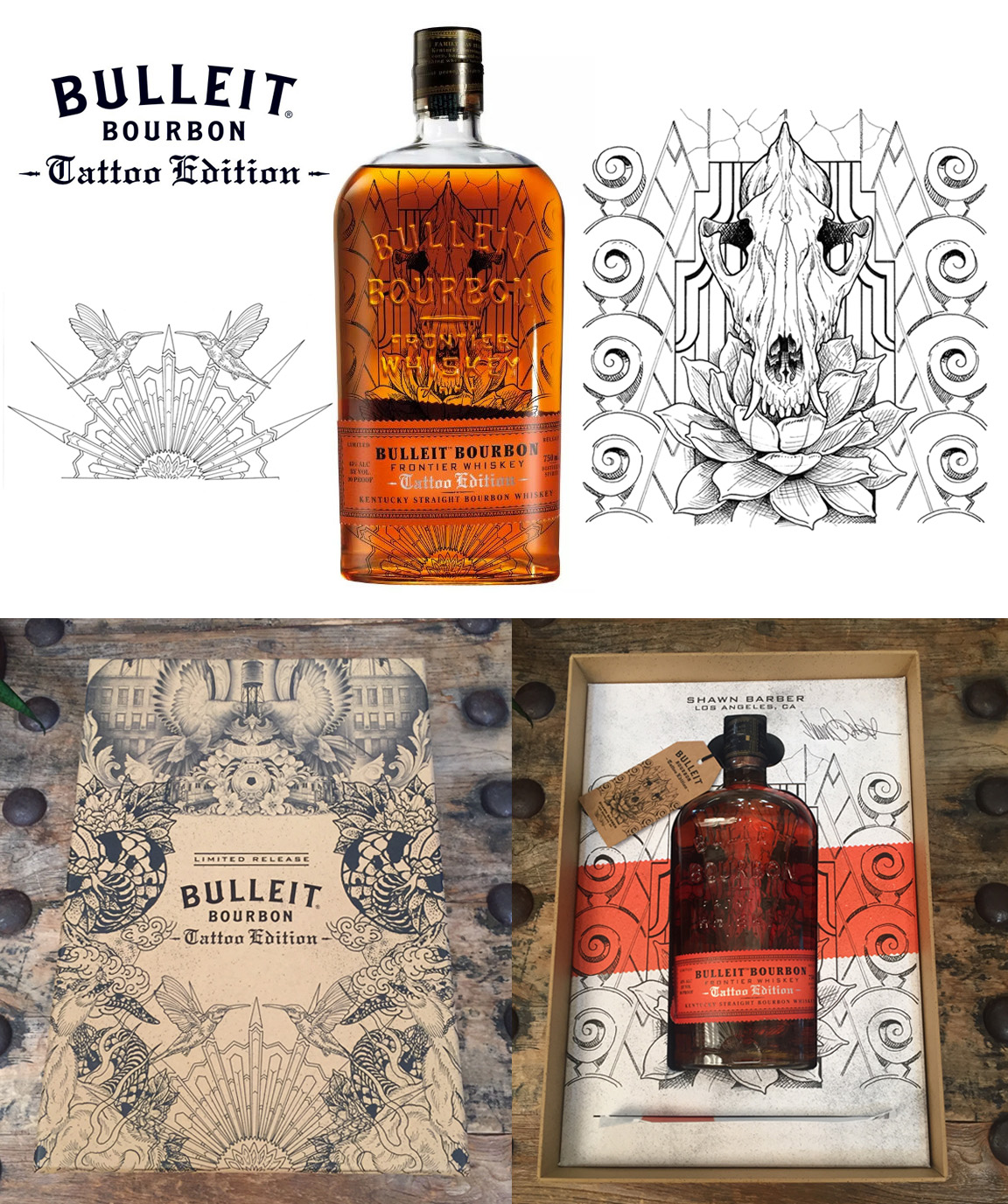 'Tattoo Edition Limited Bottle Artist Series, Los Angeles', for Bulleit Bourbon,  2018