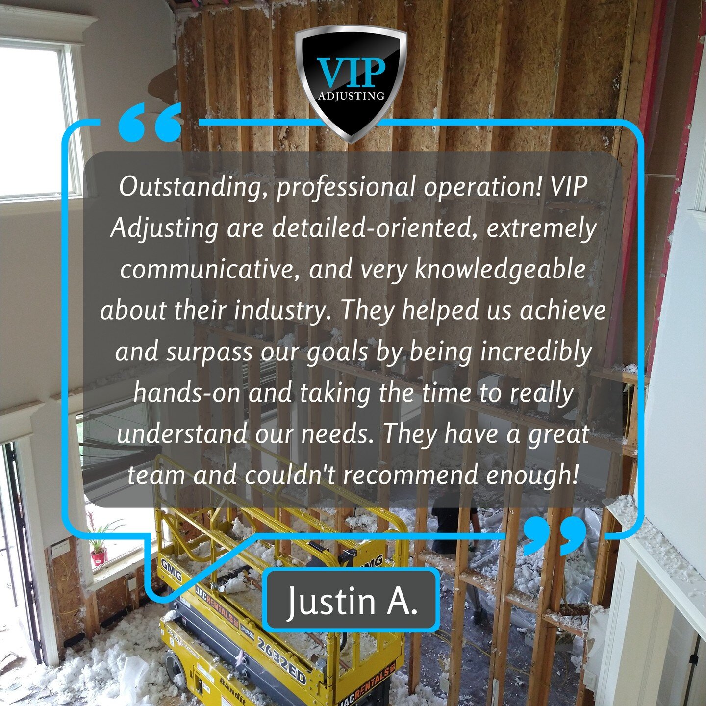 It's reactions like this that motivate us so thank you Justin for the kind words! As Public Adjusters our number one priority is to help policy holders to ensure that they are properly compensated for their damages. 

If you have any questions about 